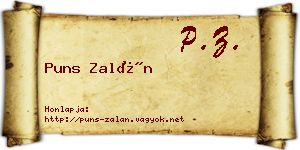 Puns Zalán névjegykártya