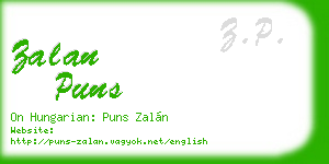 zalan puns business card